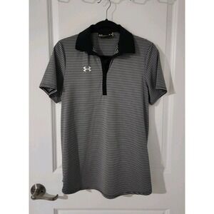 Under Armour Women's Loose Polo Shirt Short Sleeve Gray Size M